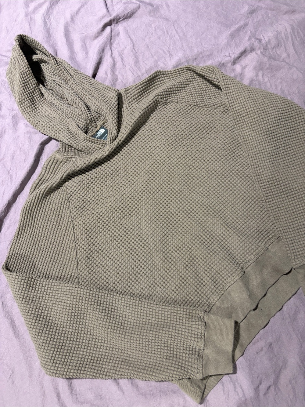 The North Face Women's Waffle-Knit Hooded Sweater - Dark Taupe